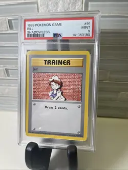 1999 POKEMON GAME #91 BILL PSA 9 MINT BASE SET SHADOWLESS - Image 3