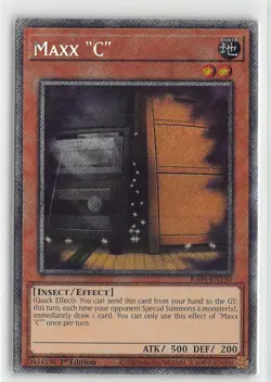YuGiOh TCG Quarter Century Stampede Platinum Secret Rare #RA04-EN150 Maxx "C" - Image 1