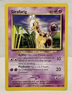 Girafarig Non Halo Pokemon Card 58/111 Neo Genesis Vintage 2000 NM - Image 1