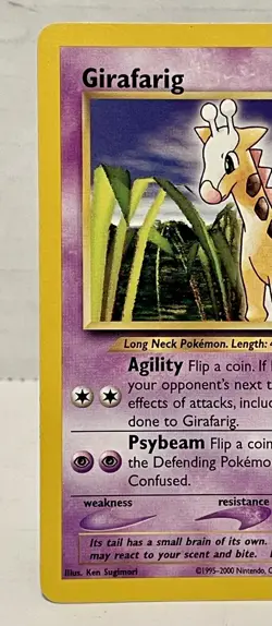 Girafarig Non Halo Pokemon Card 58/111 Neo Genesis Vintage 2000 NM - Image 2