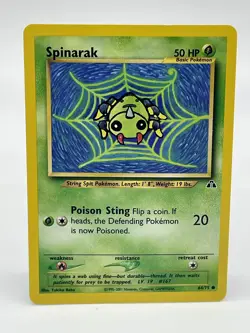 Spinarak 64/75 Neo Discovery Common Pokemon Card WOTC Non Holo Vintage 2001 NM - Image 1
