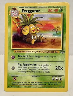 Exeggutor 35/64 Jungle Uncommon 1999 Pokemon Card Non Halo TCG LP Vintage - Image 1