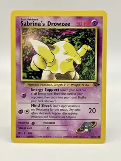 Sabrina's Drowzee 95/132 Pokemon Card Gym Challenge Non Holo Vintage 2000 NM - Image 1