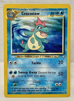 Croconaw 32/111 Unlimited Neo Genesis Pokemon Card WOTC 2000 Vintage NM - Image 1