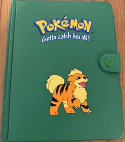 Pokemon Trading Card Game Collectible Binder - Growlithe, Green - Vintage Rare - Image 1