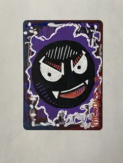 Pokemon Gastly Custom Painted Card By Mendiolla 1/1 - Image 1