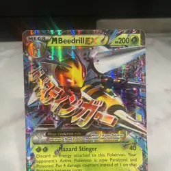 Pokemon Card Mega M Beedrill EX XY158 JUMBO OVERSIZED Holo Light Play - Image 2