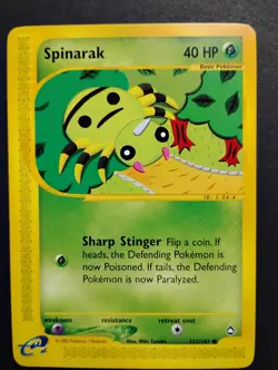 Spinarak 111/147 Aquapolis Non-Holo NM Vintage Pokemon Card 2002 - Image 1