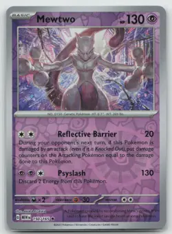 Pokemon - Mewtwo 150/165 Rare Reverse Holo - SV: Scarlet & Violet 151 - NM - Image 1