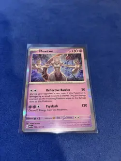 Pokemon Mewtwo TCG Scarlet & Violet Holo Card 151 150/165 Rare NM/MINT - Image 1