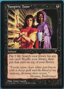 Vampiric Tutor Visions PLD Black Rare MAGIC GATHERING CARD (ID# 516246) ABUGames - Image 1