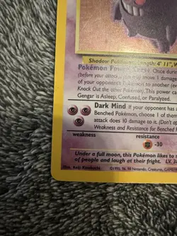 Pokemon TCG Fossil Gengar Holo Rare Card 5/62 - Image 4