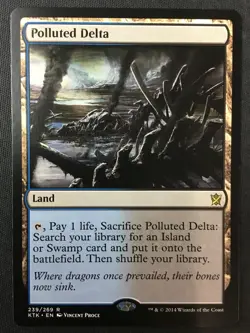 MTG Khans of Tarkir #239 Polluted Delta NM - Image 1