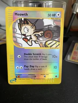 Meowth REVERSE HOLO Expedition Base Set 121/165 2002 Pokemon TCG - Image 1
