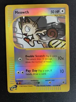 Meowth REVERSE HOLO Expedition Base Set 121/165 2002 Pokemon TCG - Image 4
