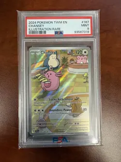 Pokemon Sv06 Chansey 187/167 Illustration Rare Holo English 2024 PSA 9 - Image 1