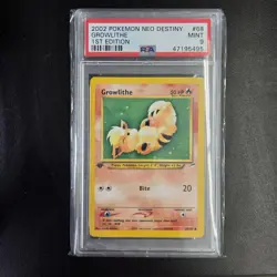 PSA 9 Growlithe 68/105 Neo Destiny 1st Edition 2002 Pokemon TCG - Image 1