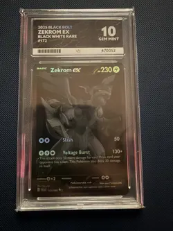 Pokemon TCG Zekrom ex 172/086 Black Bolt Ace Grading 10 Gem Mint - Image 1