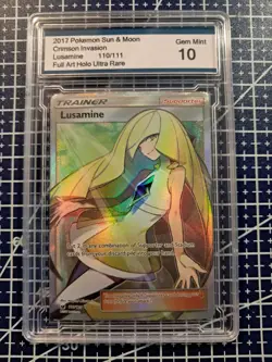 2017 Pokemon Lusamine Trainer Full Art Holo 110/111 Crimson Invasion Gem Mint 10 - Image 2