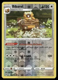 Bibarel SWSH09: Brilliant Stars 121/172 Rare Reverse Holofoil Pokemon TCG NM - Image 1