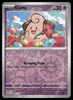 Cleffa SV03: Obsidian Flames 080/197 Common Reverse Holofoil Pokemon TCG NM - Image 1
