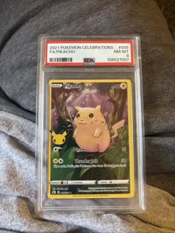 Pikachu Celebrations Full Art Holo Pokemon Card PSA 8 NM-MT 005/025 - Image 1