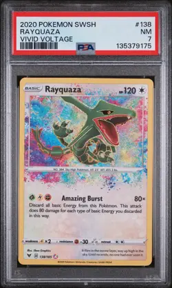 Pokemon TCG Rayquaza Vivid Voltage Card 138/185, PSA 7 - Image 1