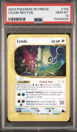 Pokemon 2003 Skyridge Celebi 145/144 Secret Rare Reverse Foil PSA 10 - Image 1