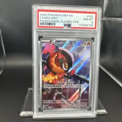 2025 Pokemon Phantasmal Flames ETB Charcadet #022 Promo Graded PSA 8 EN - Image 4