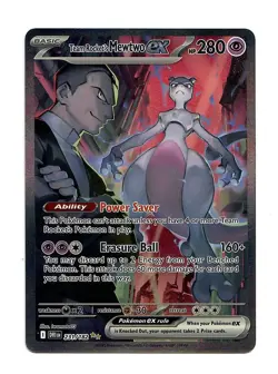 Pokemon Team Rocket's Mewtwo EX Holo 231/182 Sv10 Special Illustration Rare - Image 3