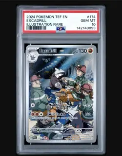 2024 POKEMON TEF EN-TEMPORAL FORCES ILLUSTRATION RARE #174 EXCADRILL PSA 10 - Image 1