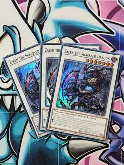 YUGIOH X3 BPRO-EN042 Zalen the Shackled Dragon Super Rare 1st Edition Playset - Image 1