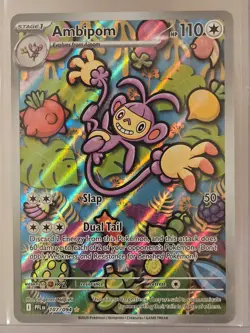 Ambipom 107/094 IR Illustration Rare Holo Pokemon 2025 Phantasmal Flames NM - Image 1