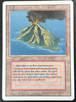 VOLCANIC ISLAND dual land Revised Magic the Gathering MTG Unplayed Near MInt - Image 1