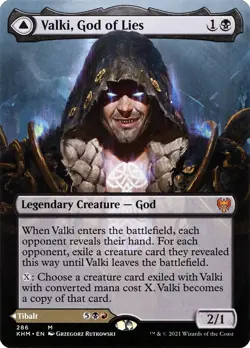 1x - Valki, God of Lies - Borderless #286 - Kaldheim - NM MTG - Image 1