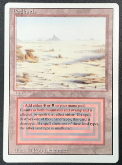 BADLANDS dual land Revised Magic the Gathering MTG MP - Image 1