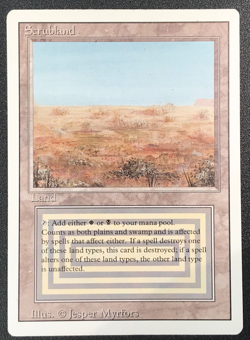 SCRUBLAND dual land Revised Magic the Gathering MTG MP - Image 1