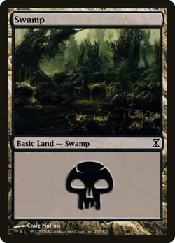 2x Swamp (#292) - Foil Time Spiral HP MTG - Image 1