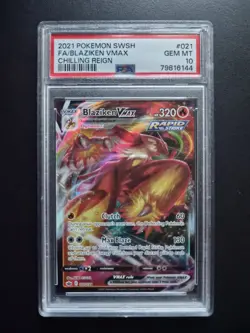 Pokemon Sword & Shield Chilling Reign Blaziken Vmax 021/198 PSA 10 - Image 1