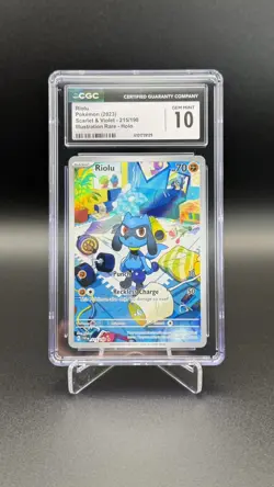 Riolu 215/198 SV01: Scarlet & Violet Base Set Holo CGC 10 Gem Mint Pokemon Card - Image 1