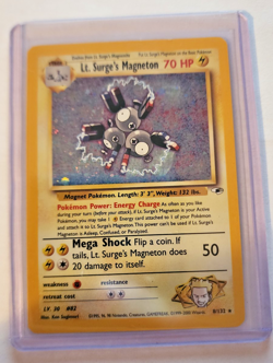 Pokemon TCG Cards Lt. Surge's Magneton 8/132 Gym Heroes Holo NM/LP - Image 1