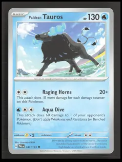 Paldean Tauros 041/193 SV02: Paldea Evolved Pokemon tcg Card CB-1-3-C-41 - Image 1