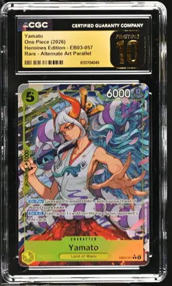 ONE PIECE HEROINES EB03-057 YAMATO ALT ART ENGLISH CGC 10 PRISTINE BLACK LABEL - Image 1