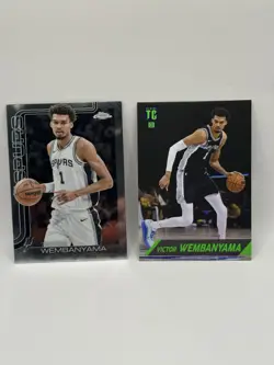 Victor Wembanyama 2 Card Lot - Topps Chrome, Panini Top Class Spurs - (i300) - Image 1