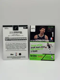 Victor Wembanyama 2 Card Lot - Topps Chrome, Panini Top Class Spurs - (i300) - Image 2