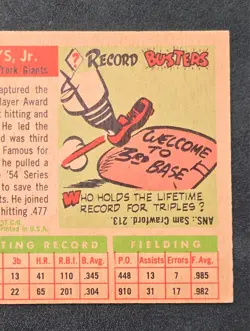 1955 Topps Willie Mays #194 EX Scarce High Number New York Giants HOF - Image 5