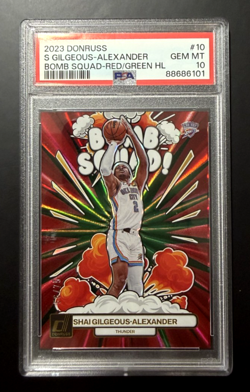 SHAI GILGEOUS-ALEXANDER 2023 Donruss Bomb Squad Red & Green HL #10 /75 (PSA 10) - Image 1