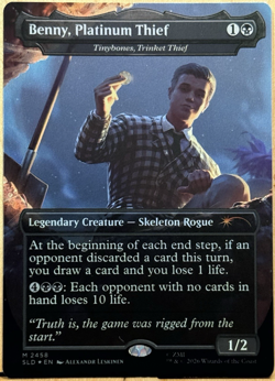 Secret Lair MtG Benny Platinum Thief (Tinybones) Unplayed NM BORDERLESS FOIL - Image 1