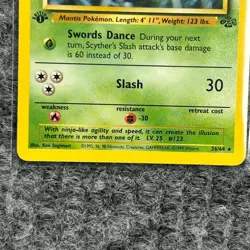 Vintage Pokemon Jungle Scyther 1st Edition 26/64 Rare LP Non-Holo - Image 4