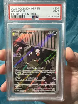 2023 Pokemon OBF EN Houndour Illustration Rare #204/197 MINT 9 - Image 1